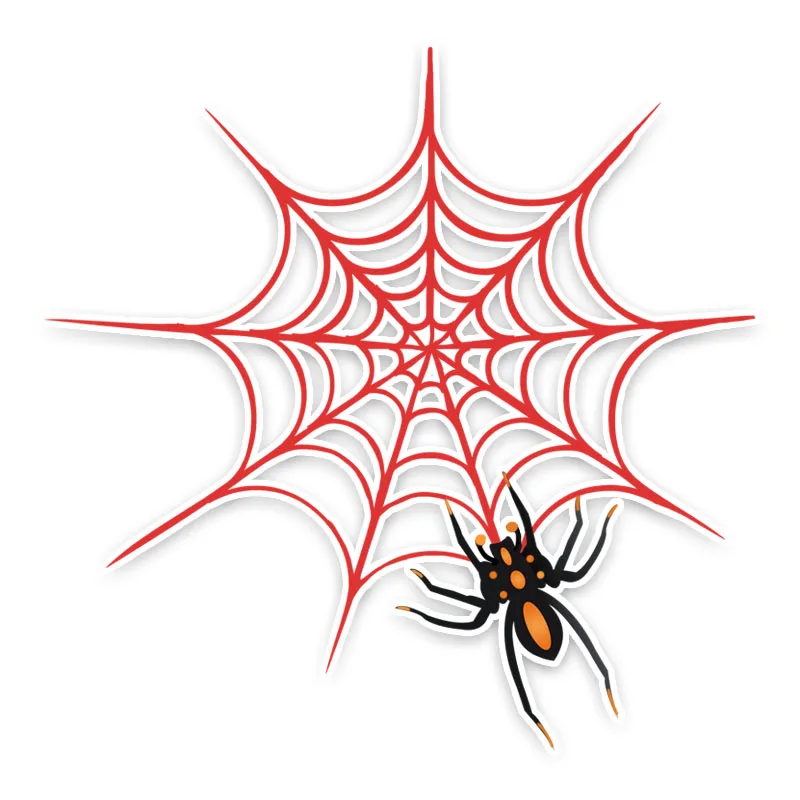 

A-0452 Fashion Single Red Spider Web Animal Car Stickers PVC Auto Window Rearview Mirror Bumper Sunscreen Waterproof Decal Decor