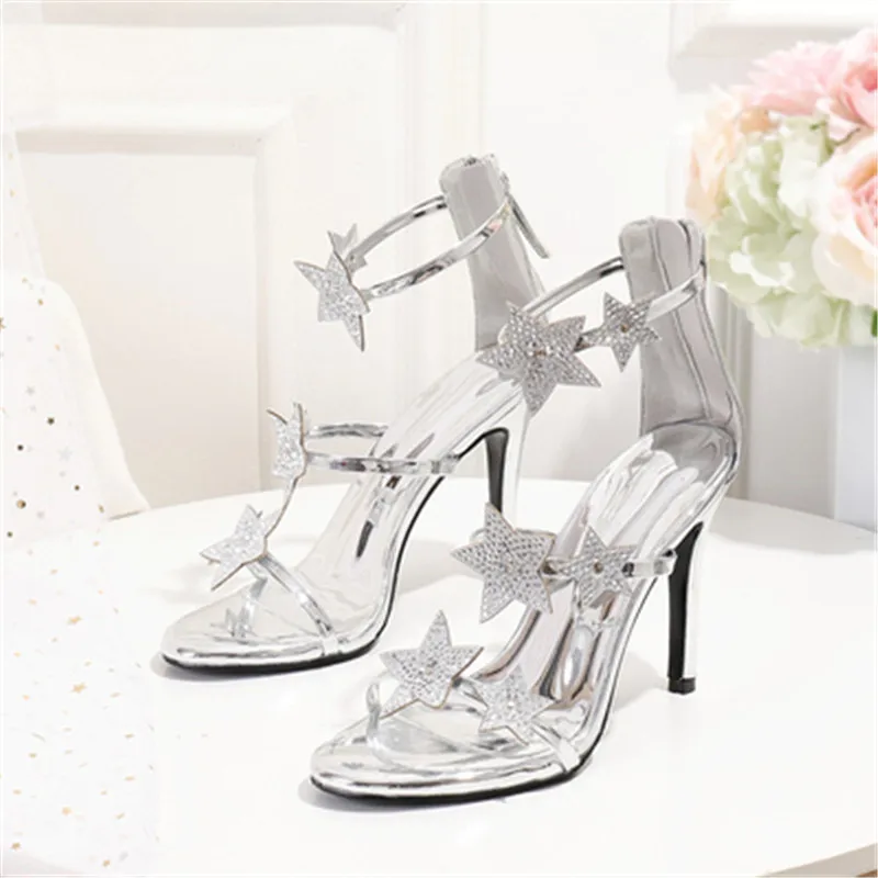 Sandalias Mujer; коллекция года; женская обувь на высоком каблуке; chaussures femme; женские сандалии с пряжкой; модные; scarpe donna; на молнии; sandalia feminina - Цвет: AS SHOW 10cm