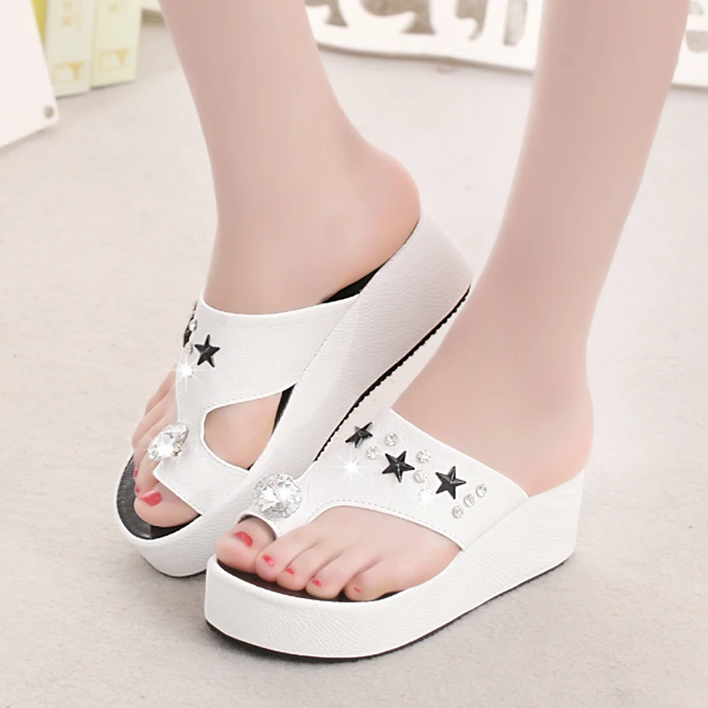 

Med Butterfly-Knot House Slippers Platform Shoes Slides Fashion On A Wedge Slipers Women Luxury 2021 Cotton Fabric Butterfly-kno