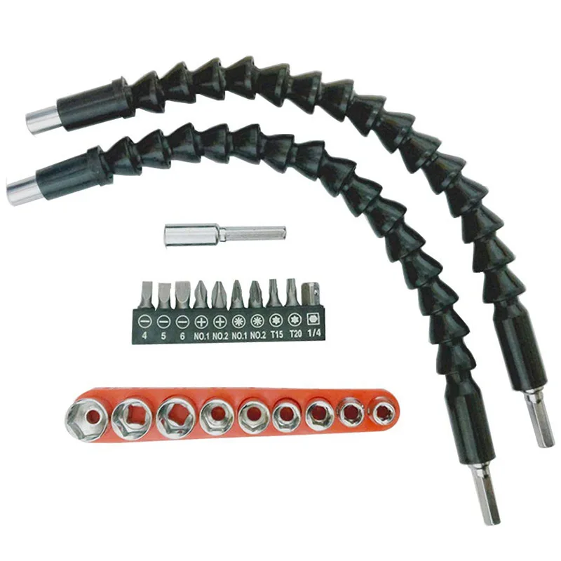 Гибкий отвертка сверло удлинитель 22 шт. держатель набор вал наконечник для