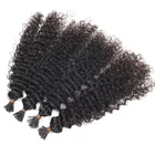 Волосы для наращивания с I-образным кончиком, 100 прядей, кудрявые, кудрявые, бразильские микроволокна, волосы с кератином, черный, коричневый цвет 1 #2 #4 #