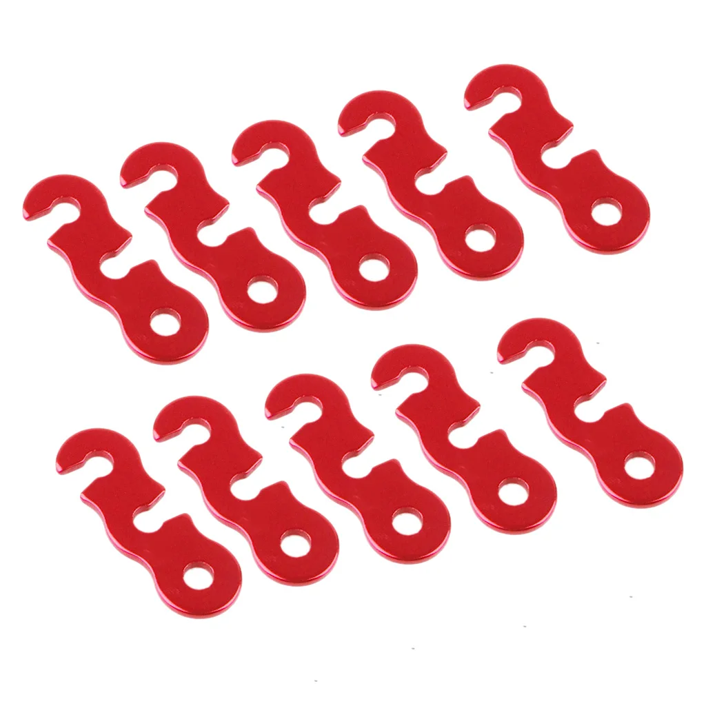 

10pcs Tent Guyline Adjuster Fastener Anti- 5mm Rope Tensioner Hooks