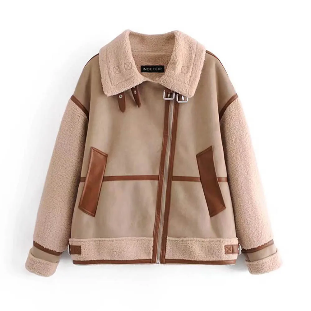 

ZA Women's Jacket 2021 New Popularity Patchwork Jacket Cardigan for Women's Winter Coat Warmer than Cold Wind Hot