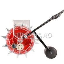 1PC Manual Seeder Machine Hand Push Soy Peanut Corn Seeder Machine Hand Push Roller Point Carousel Precision Seeder Tool