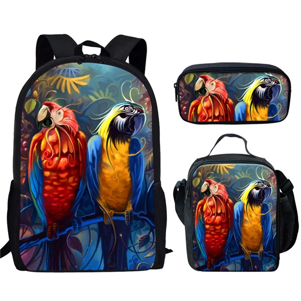 3 шт./компл., детский рюкзак с животными, птицами и попугаями