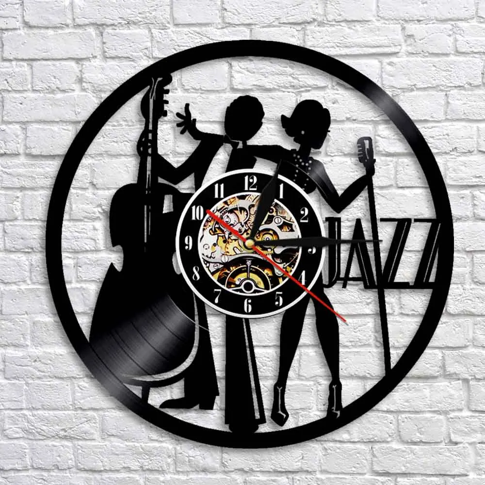 Винтажные настенные часы Jazz Band для выступлений певиц настенное искусство декор