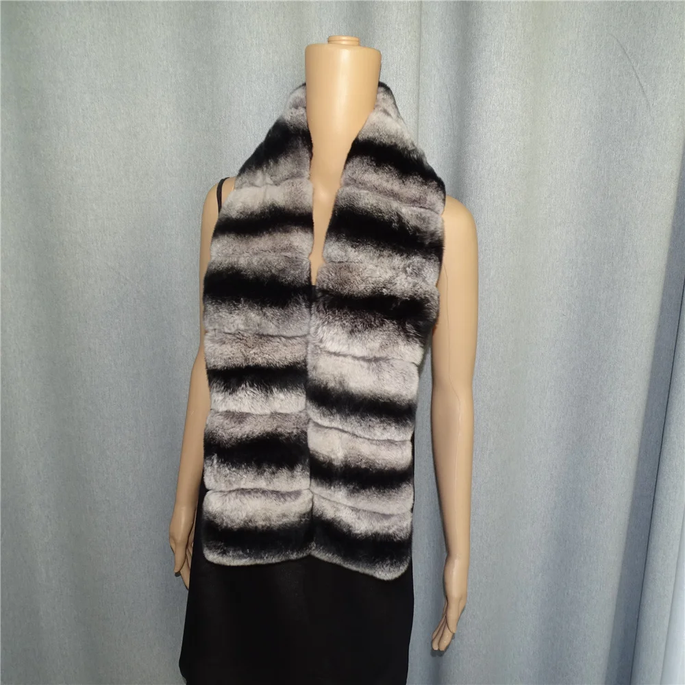 Настоящий мех кролика шарф из натурального меха унисекс 120 см длинные Ширина (13
