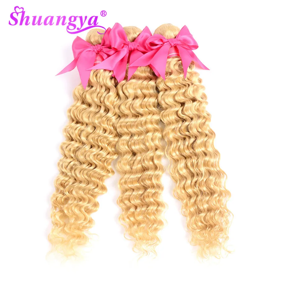 1/3/4 шт 613 медовый блонд пучки волос малазийские глубокие волнистые человеческие