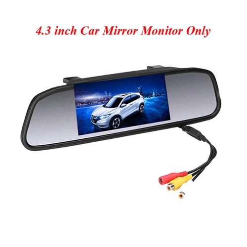 Car Mirror Monitor Podofo Автомобильный HD видео автостоянка монитор СВЕТОДИОДНЫЙ ночное видение Реверсивный CCD Автомобильная камера заднего вида с 4,3 дюймовым автомобильным зеркалом заднего вида - Название цвета: Car Mirror Monitor