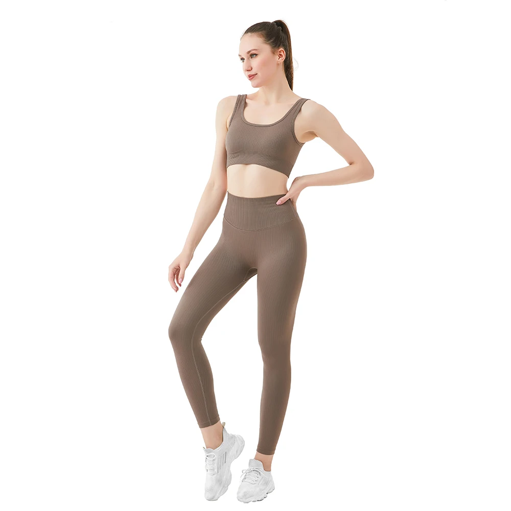 2/3/5PCS Seamless Women Yoga Set Workout Sportswear Gym Clothing Fitness Long Sleeve Crop Top High Waist Leggings Sports Suits
