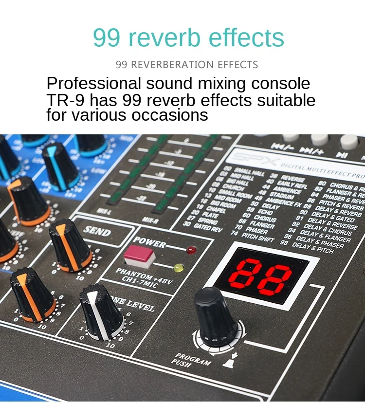 Профессиональный звуковой микшер Digital 99 DSP стерео усилитель звуковая панель