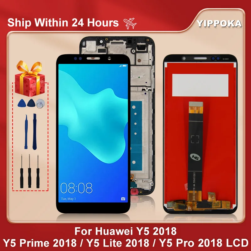 

Дисплей 5,45 дюйма для Huawei Y5 Lite 2018, дисплей Y5 Pro 2018, ЖК-дисплей с сенсорным экраном, дигитайзер в сборе, детали Y5 Prime 2018, DRA-LX5 LCD