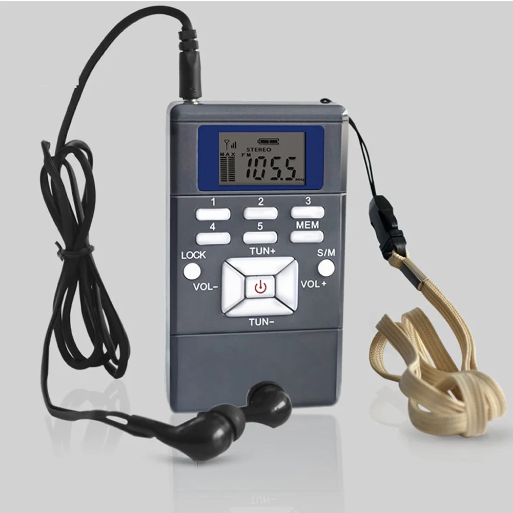Наушники мини динамик FM ЖК дисплей однополосный музыкальный плеер радио