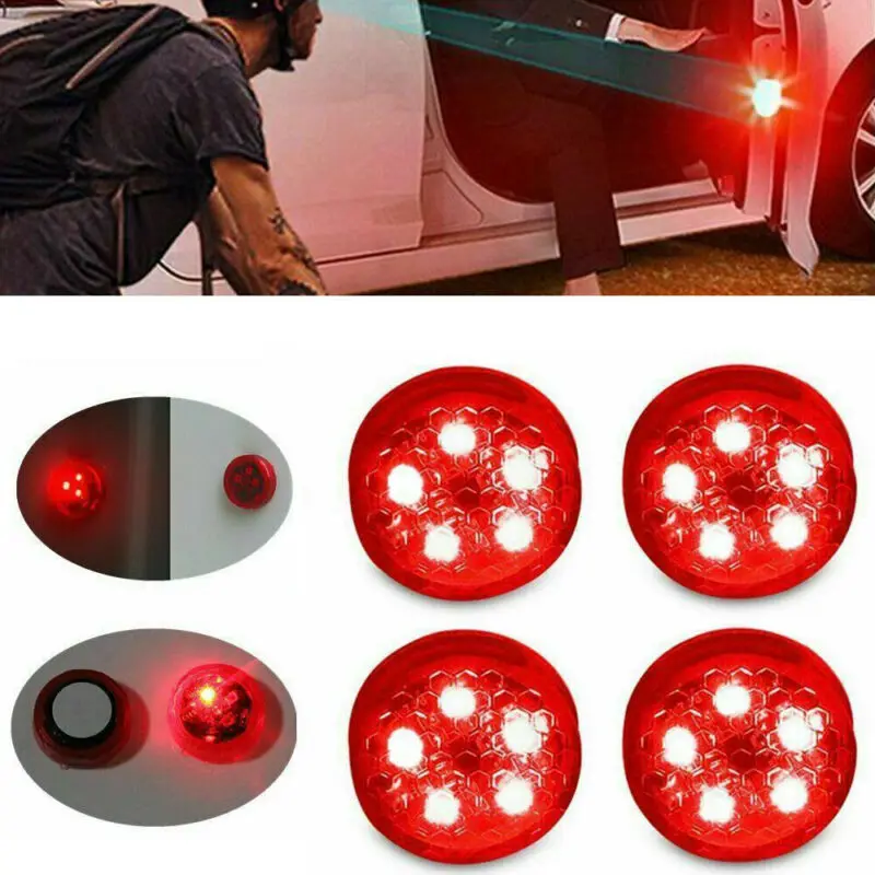 

Strobe Car door Light 4pcs 5-LED 5W Accessories Exterior Red Anti-collision