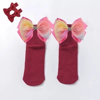 new baby girls socks with bows toddlers infants cotton girls princess sock cute children socks 2pair4pcs