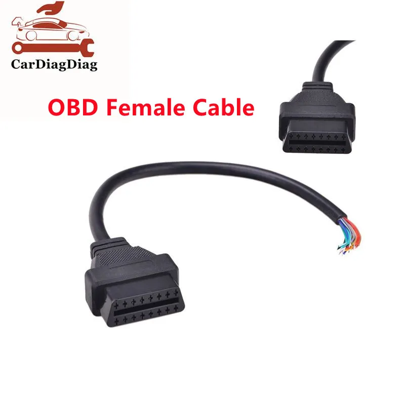 

Durable OBD2 16Pin Connector Female/male Opening OBD Cable OBDII OBD ODB2 16 Pin OBD 2 Adaptor 30CM Length Best Quality