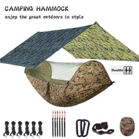 camping hammock with mosquito net and 118x118in rain fly tarp10 ring tree strap hammocks swing for backpacking survivaltravel