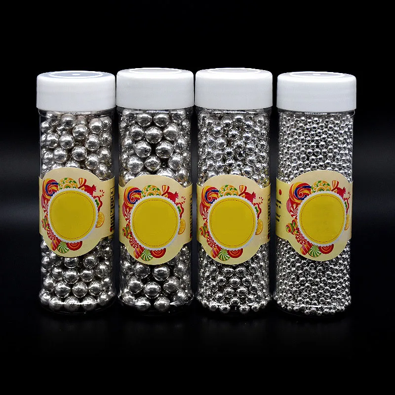 130 г серебряные дражи съедобные сахарные жемчужные шарики разбрызгивающие