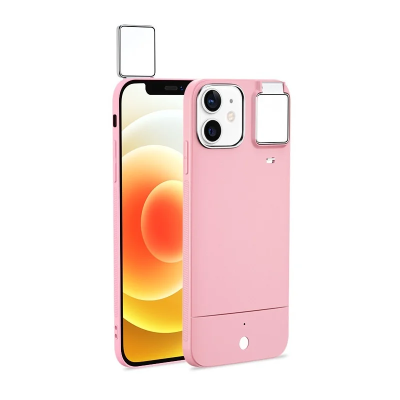 nohon led fill light phone case for iphone 11 pro max 12 cases with selfie ring flash for iphone x xr xs 7 8 plus back cover free global shipping