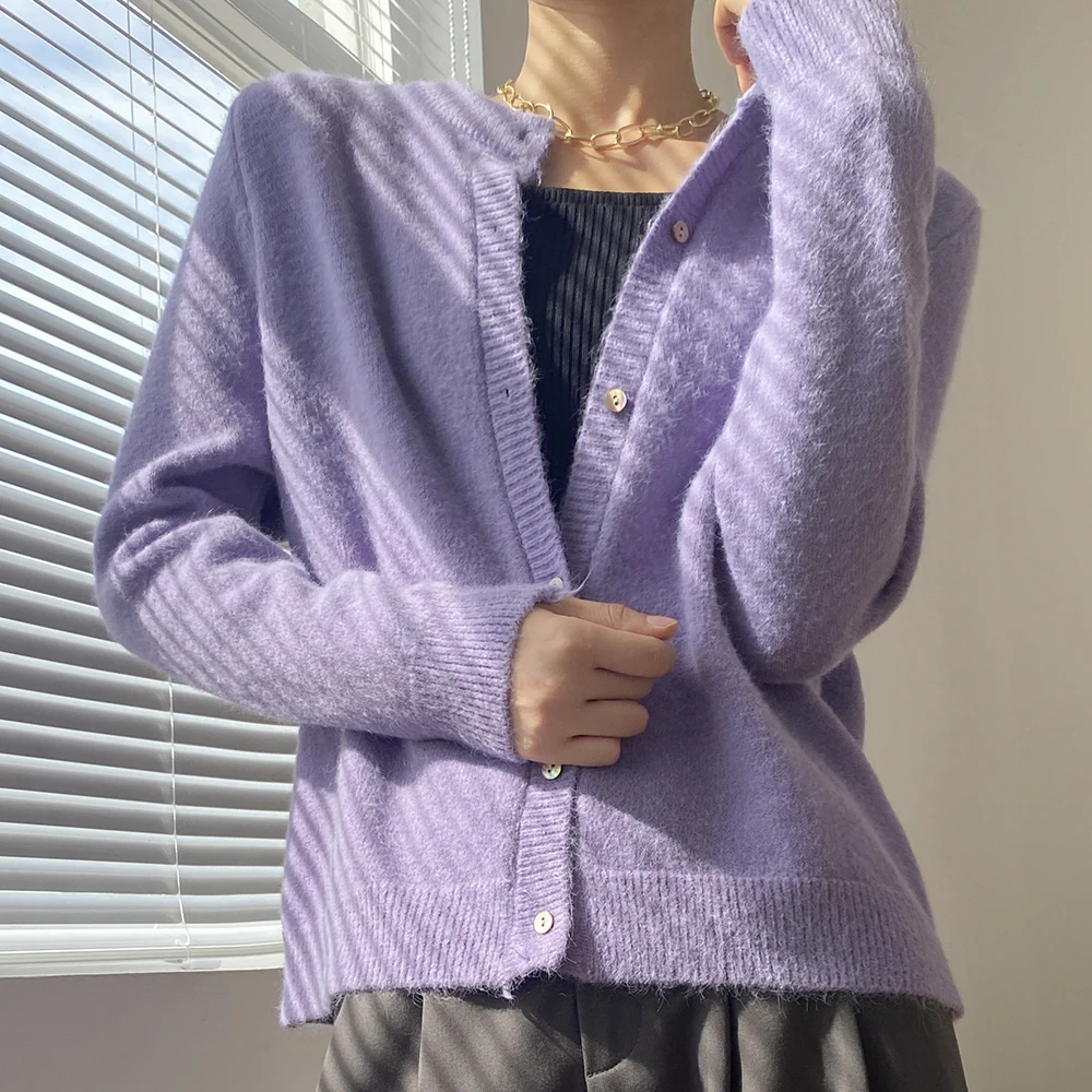 

Vintage Women Cardigan Sweater Harajuku O-neck Solid Loose Knitwear Single Breasted Casual Knit Cardigan Winter Jacket Coat 2020