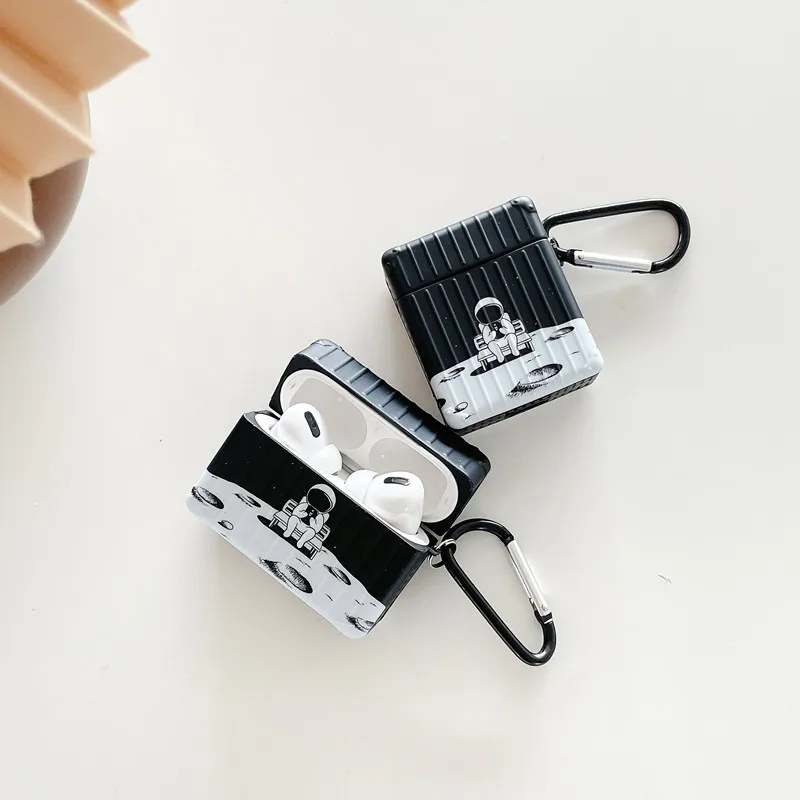 New Astronaut Black square Wireless Earphone Charging Box for Apple AirPods Pro Soft Protective Case Cover 3 2 1 |