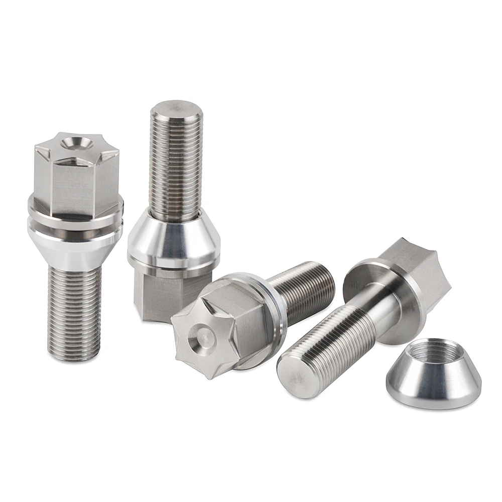 H2CNC 20 шт. титановые серебряные Автомобильные Колесные наконечники болты 14*1 25