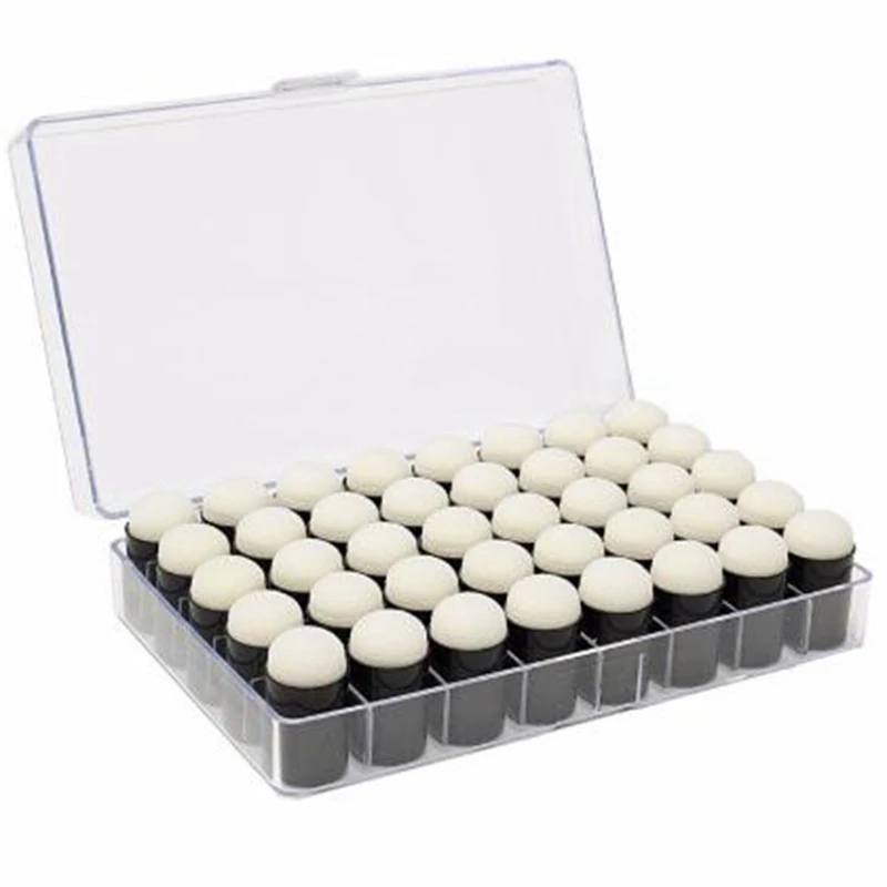 

New 40Pcs Finger Sponge Dauber Painting Ink Pad Stamping Brush Craft Case Art Tools With Box Office School Darwing Diy Craft