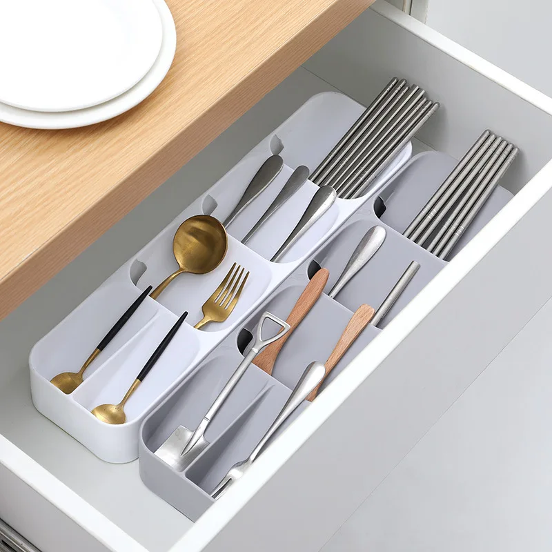 

Cutlery Drawer Storage Box Spoon Divider Organizer Knife Holder Drying Cutlery Tray Forks Storage Container Kitchen Accessories