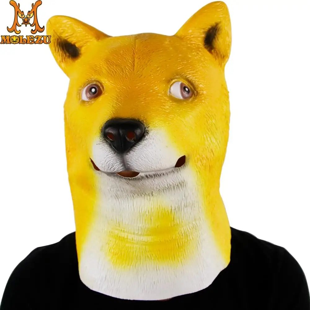 Molezu Dog Mask Halloween Funny Animal Latex Party Masque Carnival Masquerade Easter Fools' Day | Дом и сад