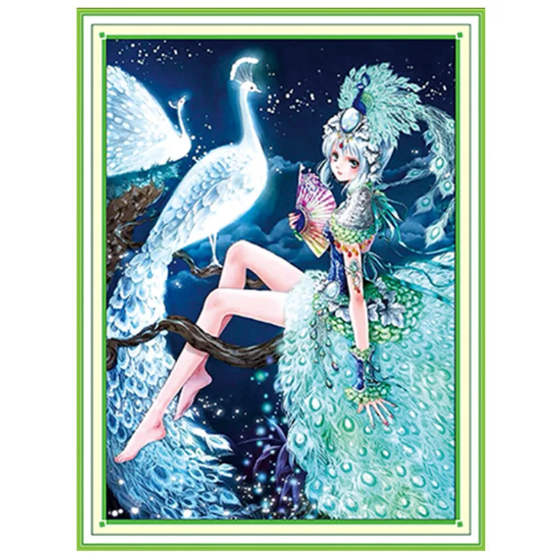 

Алмазная 5D картина «Павлин девушка» с полными стразами, вышивка крестиком своими руками, Алмазная наклейка ручной работы, алмазные картины,...