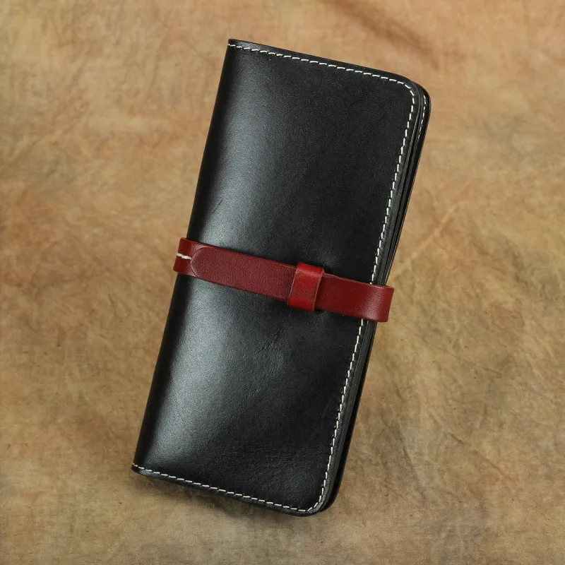 Женский и мужской длинный кошелек Nesitu черный красный синий зеленый кофейный