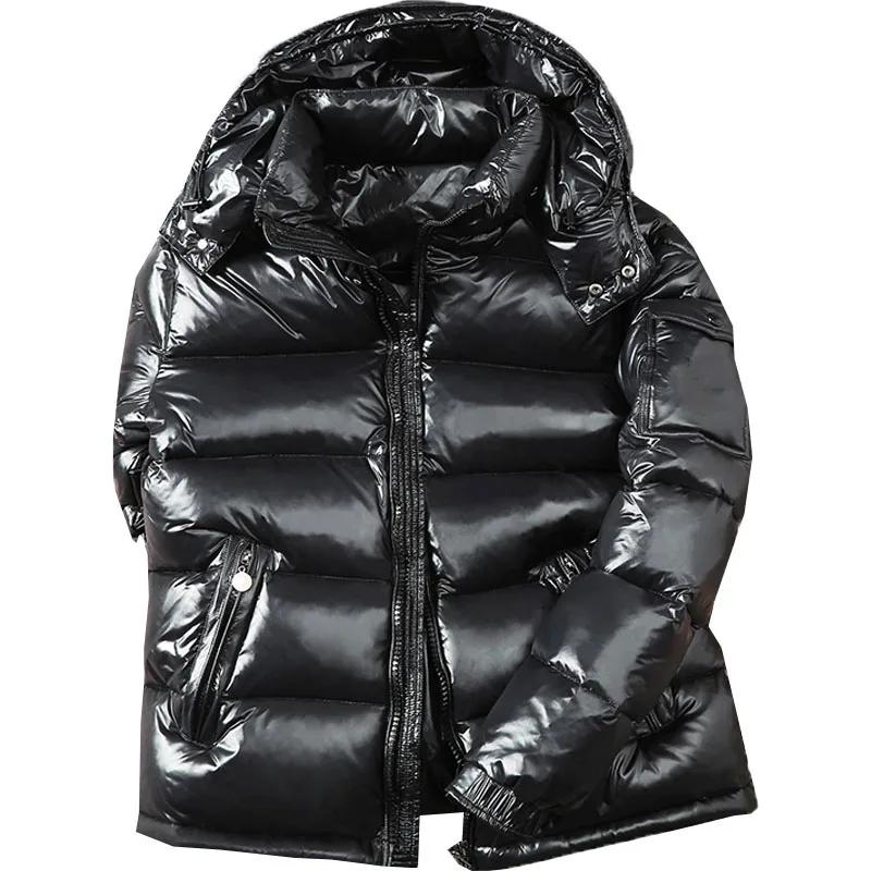 

2022 Elegant Women Winter New Down cotton Jacket Handsome Men Loose Hooded Shiny Overcoat Fashion Men Women Thick Warm Coat