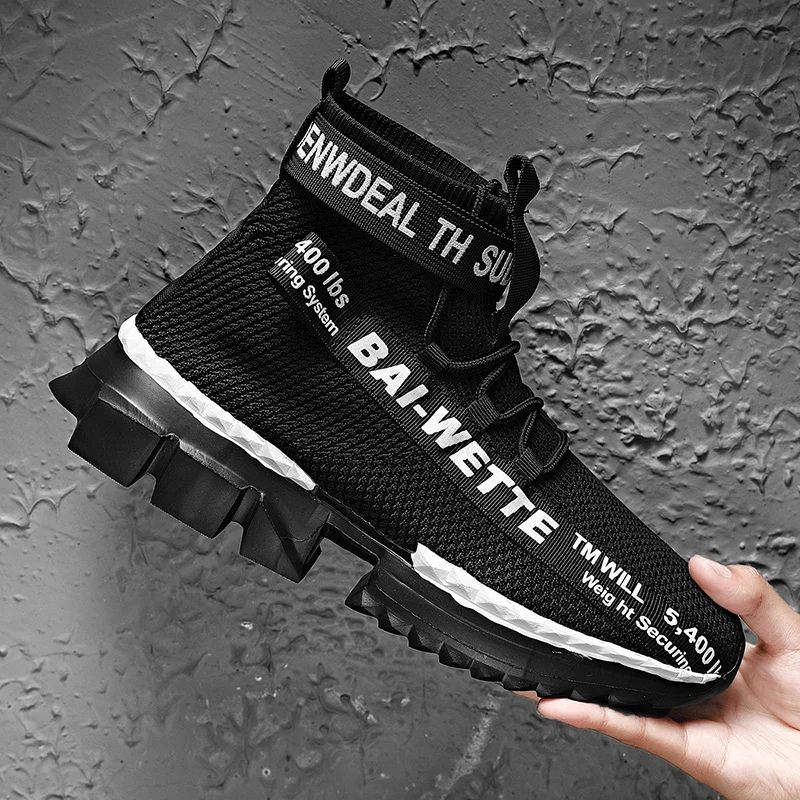 Men's Large Size Sneakers Casual Men's Socks Shoes Breathable Masculino Adulto High-Top Sneakers Zapatos Hombre Sapatos