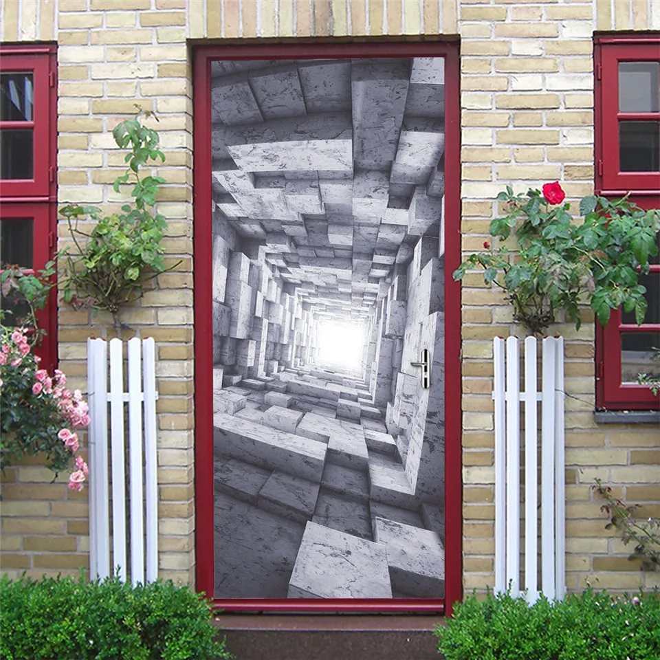 Наклейки на двери 2 шт./компл. самоклеящиеся обои наклейки стену фотообои плакат