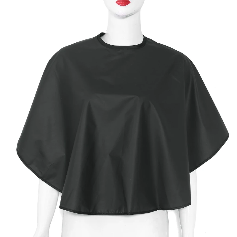 

Short Square Black Waterproof Hairdressing Salon Barber Hair Cutting Cape Cloth