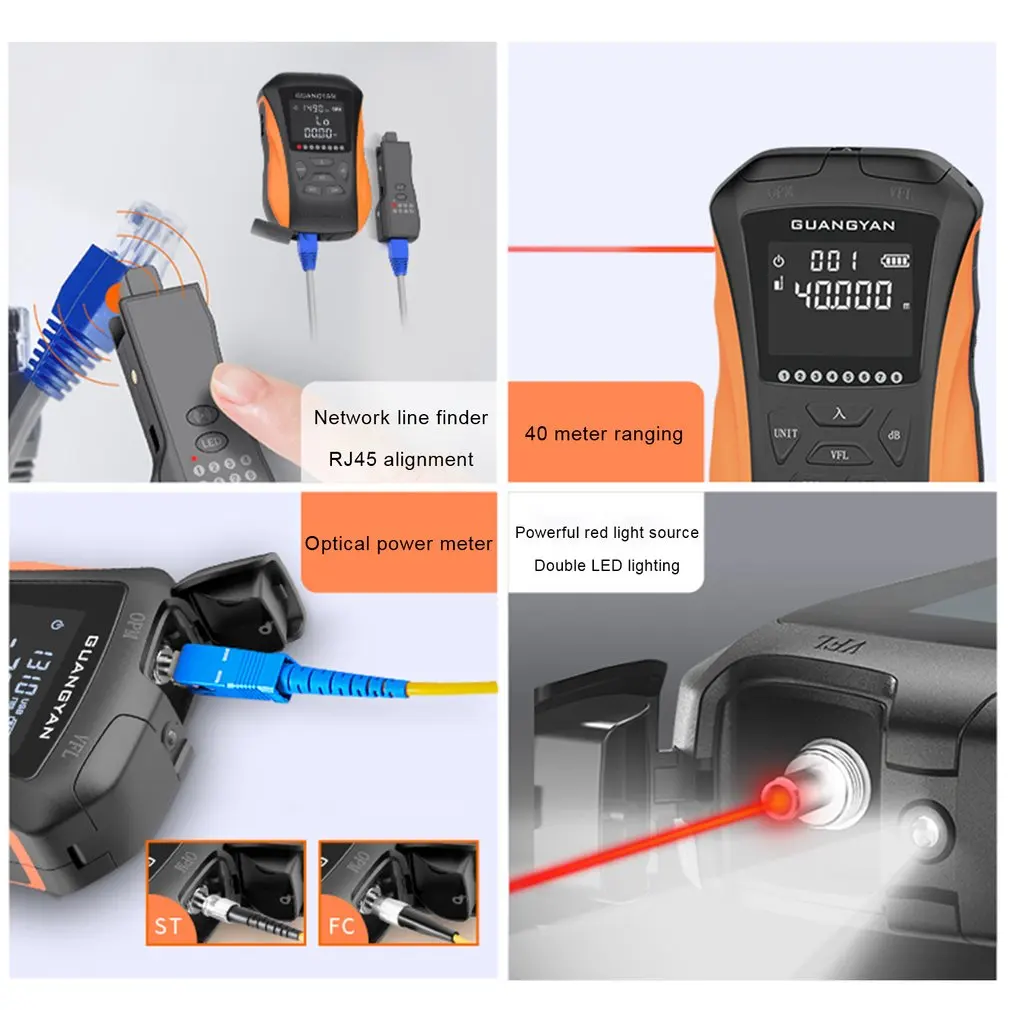 

G8-SGS112 Rechargeable Optical Power Meter Red Light Machine 15km -50+26/-70+10 Frequency Identification Seven Wavelengths