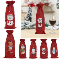 diamond painting christmas wine bottle cover drill diy merry christmas xmas wine bottle drawstring bag new year table decoration