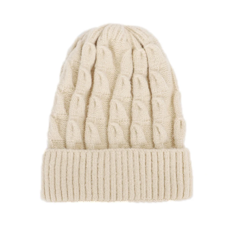 2019 однотонная шерстяная женская вязаная шапка зима теплая твист Лыжная