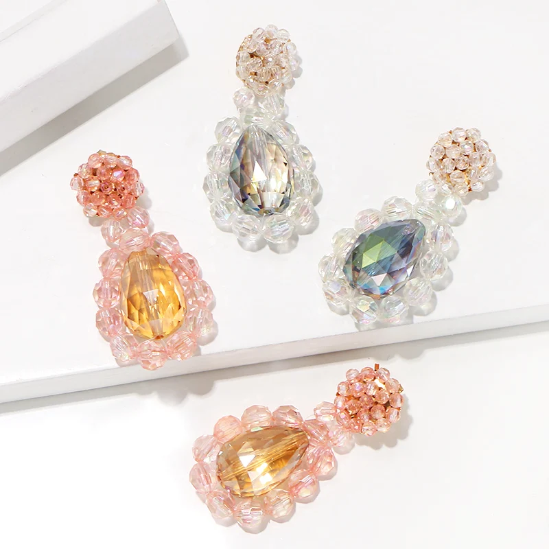 KOMi Fashion Elegant Rhinestone Crystal Earrings Vintage Geometric Drop Dangle for Women Party Jewelry Gift G0238 | Украшения и