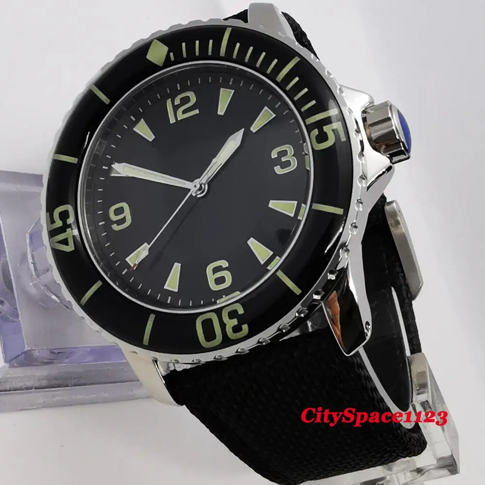 Мужские автоматические механические часы с черным циферблатом 45 мм|Мужские часы|