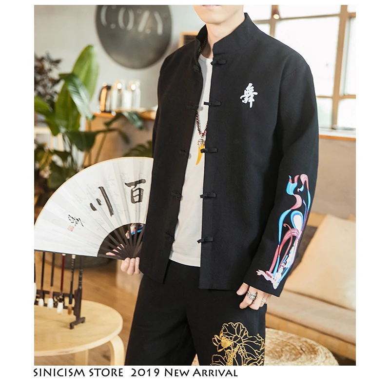Sinicism магазин мужской Летающий богиня принт 2019 осенние куртки мужские s свободные