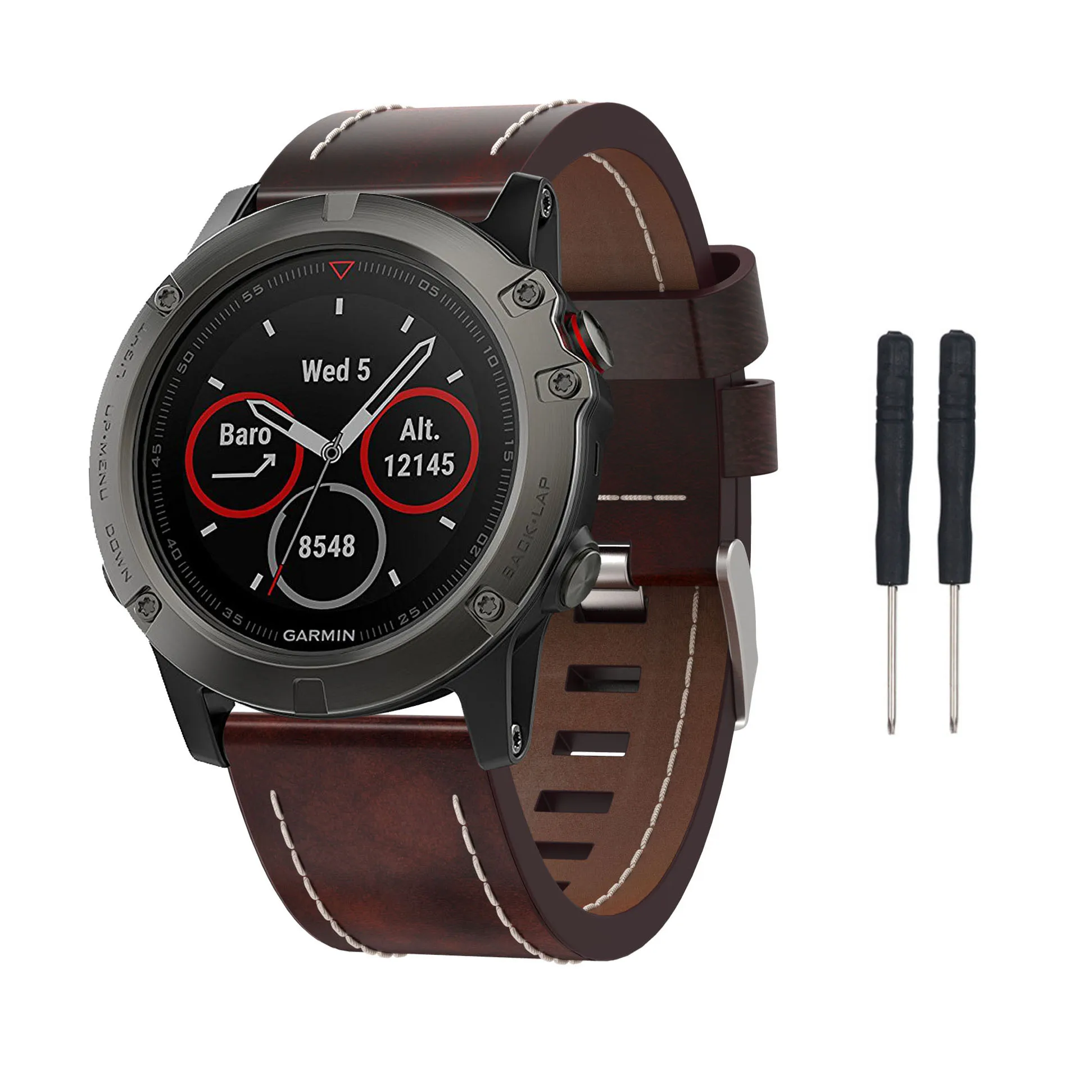 Yayuu совместимый для Garmin Fenix 3 HR/5X ремешок для часов из натуральной кожи Смарт-часы ремешок Quick Release замена Браслет ремешок - Цвет: Brown
