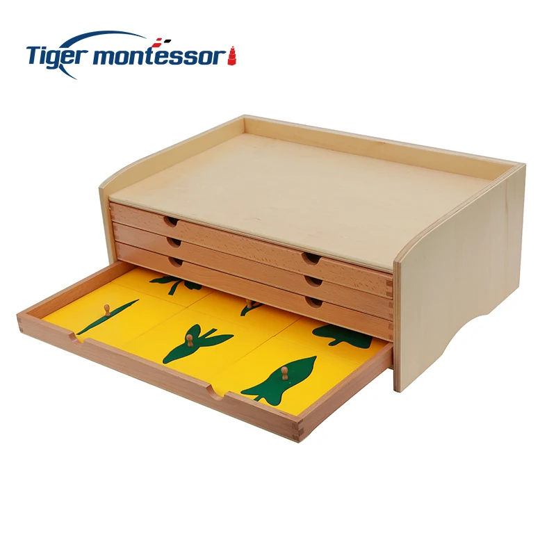 

Montessori Wooden Materials Botany Leaf Cabinet with Insets Toys