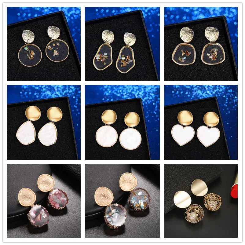 Уникальный дизайн серьги в форме сердца для женщин золотистый цвет круглый шар