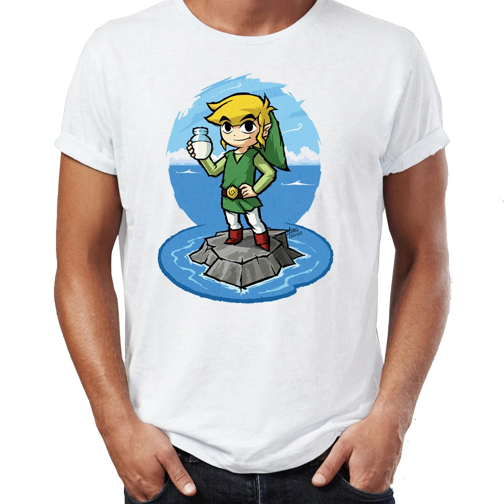 Мужская футболка The Windwaker and Great Wave Off Kanagawa Zelda Link удивительная Футболка с принтом