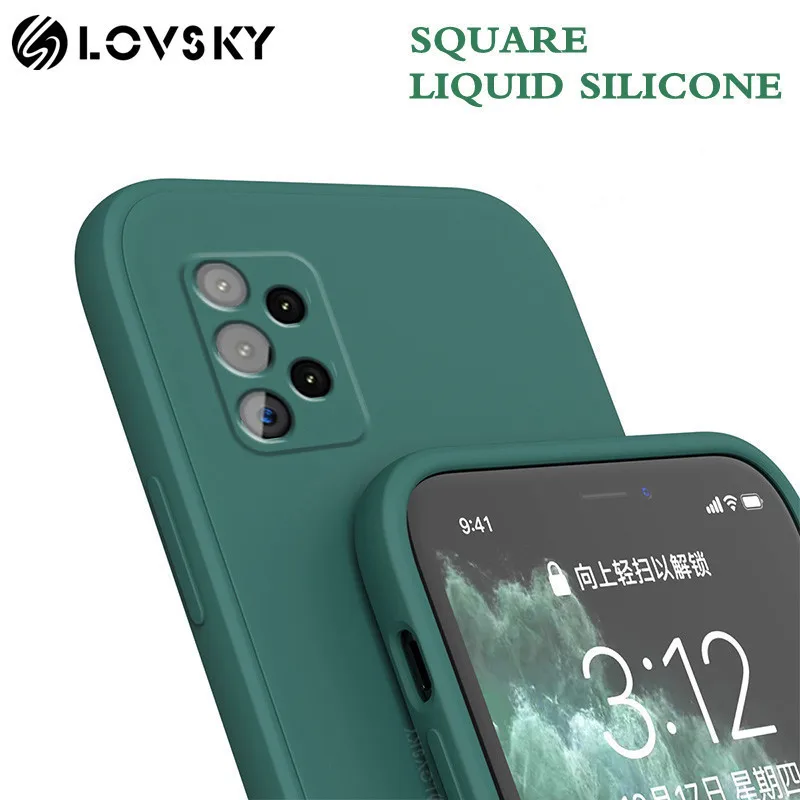 

Luxury Original Square Liquid Silicone Case For Samsung Galaxy A72 5G | A52 5G | A42 5G | A32 5G | A12 5G |Shockproof Soft Cover