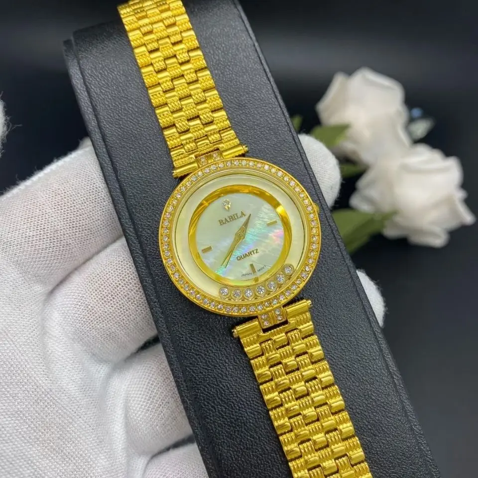 

2021 new women's watch 24K gold watch shell surface quicksand diamond sand gold watch does not fade Bracelet Watch luxury gift