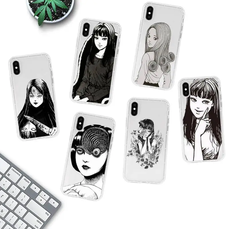 

Junji Ito Collection Tees Horror Phone Case for iPhone 11 12 13 mini pro XS MAX 8 7 6 6S Plus X 5S SE 2020 XR clear case