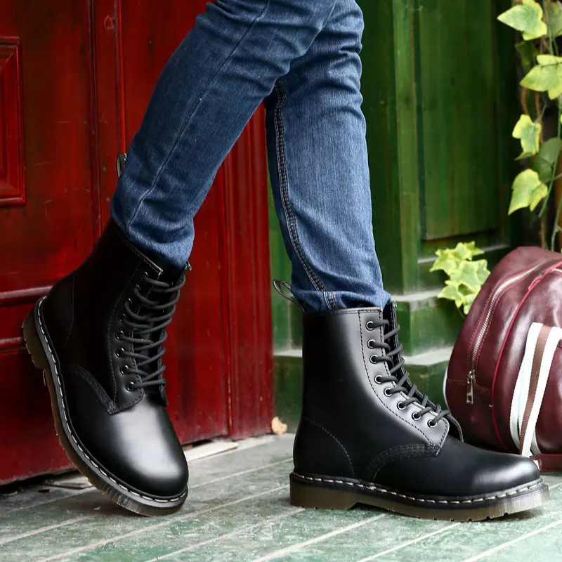 

Women Genuine Leather Boots Martens Boots Shoes Women Doc Unisex Winter Ankle Boots Luxury Motorcycle Shoes Woman