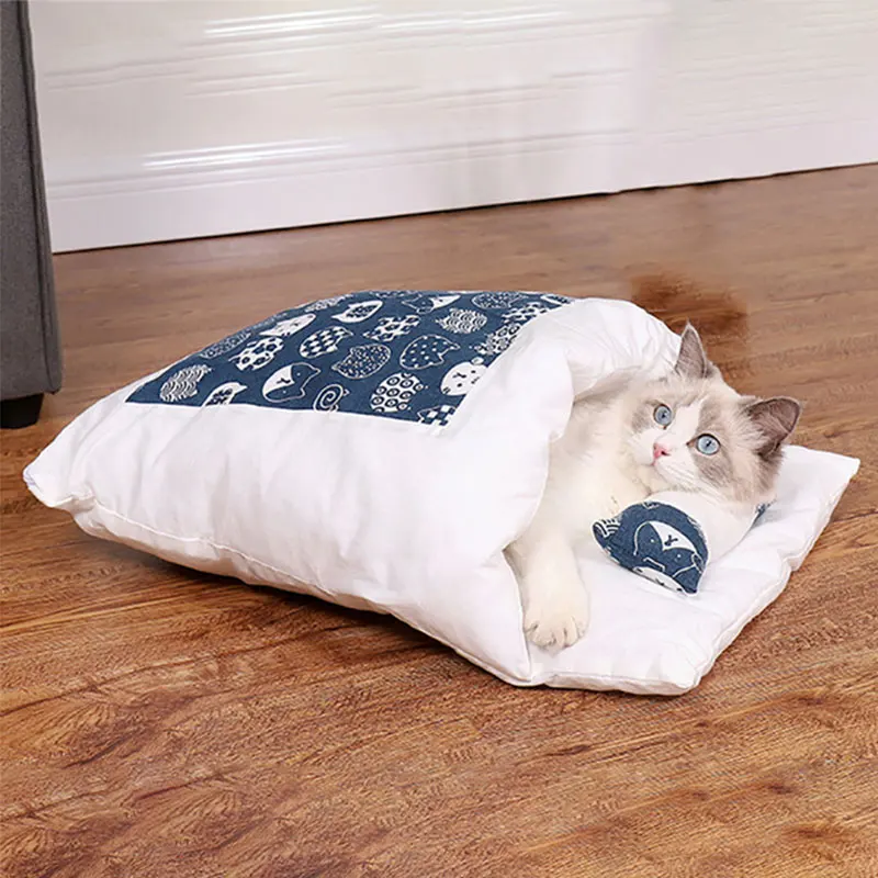 Cutey кошка кровать утолщенный ремень Подушка домик для кошек из тепло и комфорт при ношении спальный мешок